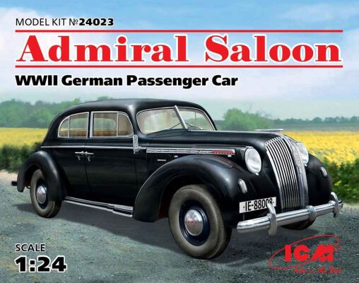 Немецкий пассажирский автомобиль II MB, Opel Admiral Saloon детальное изображение Автомобили 1/24 Автомобили