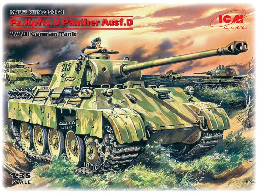 Збірна модель 1/35 Німецький танк Pz.Kpfw.V Panther Ausf.D ICM 35361 детальное изображение Бронетехника 1/35 Бронетехника