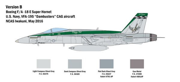 Scale model 1/48 Airplane F/A-18E Super Hornet Italeri 2791 детальное изображение Самолеты 1/48 Самолеты