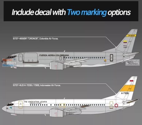 Збірна модель 1/72 Боїнг 737 «ВПС Колумбії» Academy 12639 детальное изображение Самолеты 1/72 Самолеты