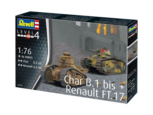 Французькі танки Char B1 bis + Renault FT.17 детальное изображение Бронетехника 1/76 Бронетехника