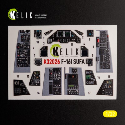 F-16I &quot;Sufa&quot; 3D декаль интерьер для комплекта Academy 1/32 КЕЛИК K32026 детальное изображение 3D Декали Афтермаркет