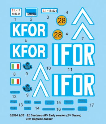 Збірна модель 1/35 Італійська бойова машина Centauro B1 AFV рання версія (2-а серія) з покращеною бронею Trumpeter 01564 детальное изображение Бронетехника 1/35 Бронетехника