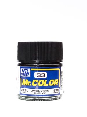 Black flat, Mr. Color solvent-based paint 10 ml / Чёрный матовый детальное изображение Нитрокраски Краски