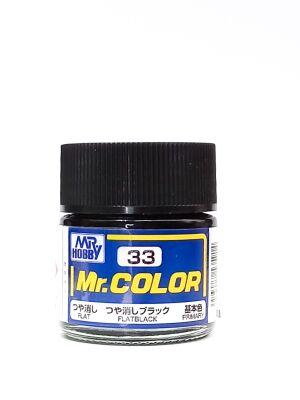 Black flat, Mr. Color solvent-based paint 10 ml / Чорний матовий детальное изображение Нитрокраски Краски