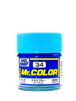 Sky Blue gloss, Mr. Color solvent-based paint 10 ml / Блакитне небо глянсове детальное изображение Нитрокраски Краски
