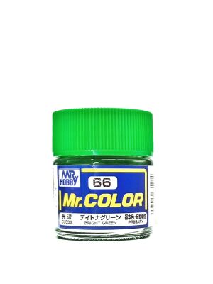 Bright Green gloss, Mr. Color solvent-based paint 10 ml / Яркий зелёный глянцевый детальное изображение Нитрокраски Краски