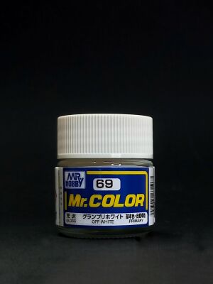Off White gloss, Mr. Color solvent-based paint 10 ml / Грязный белый глянцевый детальное изображение Нитрокраски Краски