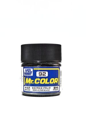 Black semigloss, Mr. Color solvent-based paint 10 ml. (Чёрный полуматовый) детальное изображение Нитрокраски Краски