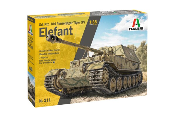 Сборная модель 1/35 САУ ELEFANT Sd. Kfz.184 Panzerjager Tiger (P) Italeri 0211 детальное изображение Бронетехника 1/35 Бронетехника
