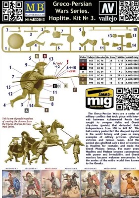 Scale model 1/32 Figure Hoplite (series &quot;Greco-Persian Wars&quot;. Set No. 3) MasterBox 32013 детальное изображение Фигуры 1/32 Фигуры