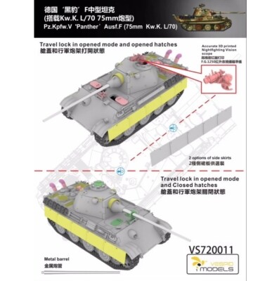 Збірна модель 1/72 Танк Panther 'F' Pz.Kpfw. V (75mm Kw.K. L/70) Vespid Models VS720011 детальное изображение Бронетехника 1/72 Бронетехника