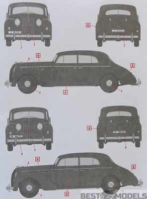 WWII German Passenger Car, Opel Admiral Saloon детальное изображение Автомобили 1/24 Автомобили