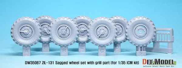 ZIL-131 Sagged wheel set with Correct Grill parts  детальное изображение Смоляные колёса Афтермаркет