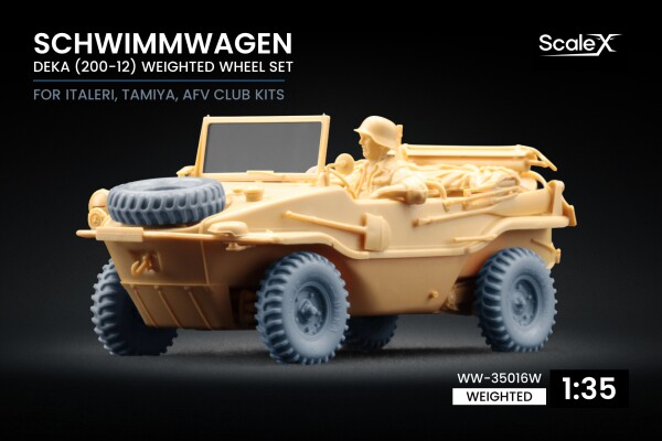 Набор колес (с деформацией) для Schwimmwagen Deka (200-12) от Italeri, Tamiya, AFV club ScaleX детальное изображение Колёса Афтермаркет