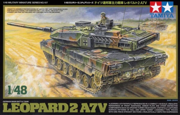 Сборная модель 1/48 Немецкий основной боевой танк Леопард 2 A7V Tamiya 32607 детальное изображение Бронетехника 1/48 Бронетехника