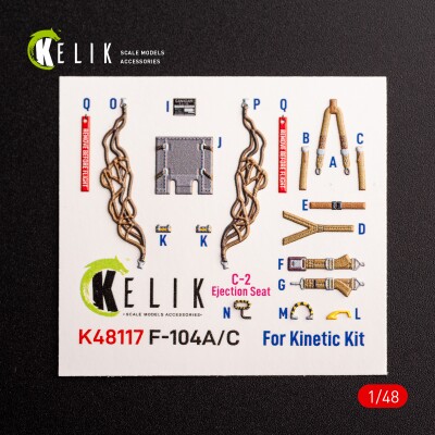 F-104 A/C декаль интерьер для комплекта Kinetic 1/48 KELIK K48117 детальное изображение 3D Декали Афтермаркет