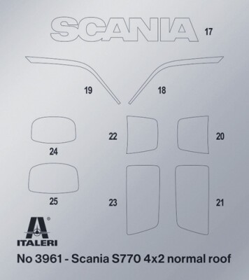 Збірна модель 1/24 вантажний автомобіль / тягач Scania S770 4x2 Normal Roof - LIMITED EDITION Italeri 3961 детальное изображение Грузовики / прицепы Гражданская техника