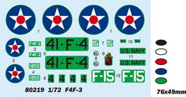 Сборная модель 1/72  Американский истребитель F4F-3  &quot;Wildcat&quot; ХоббиБосс 80219 детальное изображение Самолеты 1/72 Самолеты