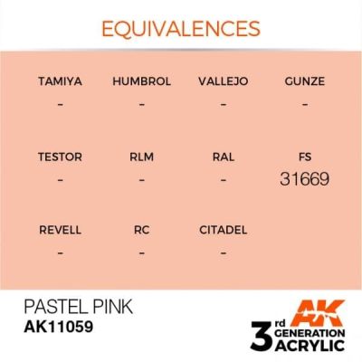 Acrylic paint PASTEL PINK – PASTEL / PASTEL PINK AK-interactive AK11059 детальное изображение General Color AK 3rd Generation