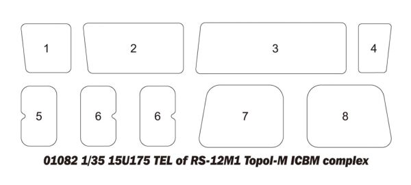 Збірна модель дорожнього мобільного ТЕЛ &quot;Тополя М&quot; 15U175 TEL of RS-12M1 Topol-M ICBM complex детальное изображение Зенитно ракетный комплекс Военная техника