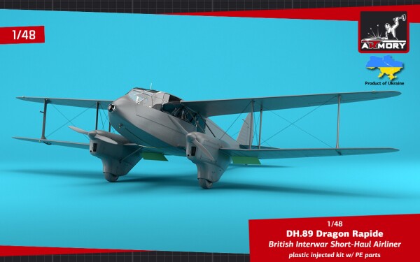 Сборная модель 1/48 Ближнемагистральный авиалайнер DH.89 Dragon Rapide Armory Models Group 48005 детальное изображение Самолеты 1/48 Самолеты