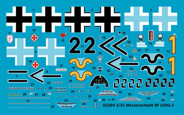 Сборная модель 1/32 Самолет Мессершмитт Bf 109 G-2 Трумпетер 02294 детальное изображение Самолеты 1/32 Самолеты