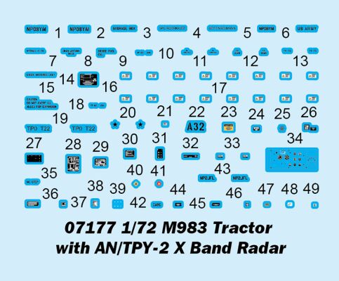 Assembly model 1/72 M983 tractor with AN/TPY-2 X-band radar Trumpeter 07177 детальное изображение Автомобили 1/72 Автомобили