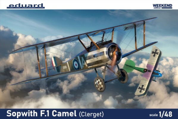 Збірна модель 1/48 Біплан Sopwith F.1 Camel (Clerget) Weekend Edition Eduard 8486 детальное изображение Самолеты 1/48 Самолеты