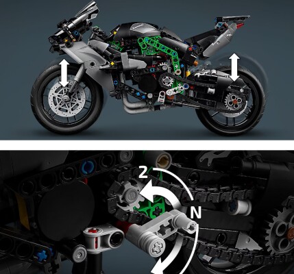 Constructor LEGO TECHNIC Motorcycle Kawasaki Ninja H2R 42170 детальное изображение Technic Lego