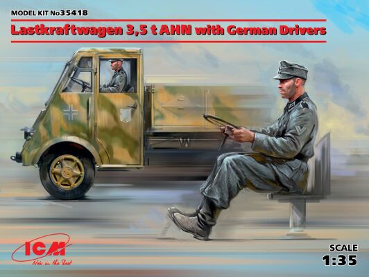 Вантажівка Другої світової війни Lastkraftwagen 3,5 t AHN з німецькими водіями детальное изображение Автомобили 1/35 Автомобили