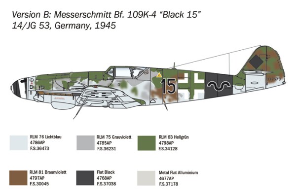 Збірна модель 1/48 Літак Messerschmitt Bf-109 K4 Italeri 2805 детальное изображение Самолеты 1/48 Самолеты