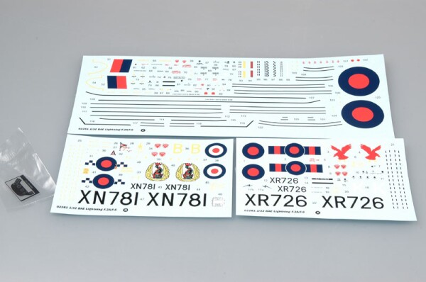 Збірна модель 1/32 Англійський реактивний винищувач Electric Lightning F.2A/F.6 Trumpeter 02281 детальное изображение Самолеты 1/32 Самолеты