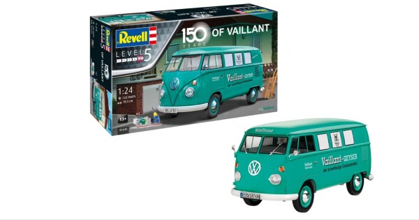 Збірна модель 1/24 Автомобіль Volkswagen Transporter T1 &quot;150 років Vaillant&quot; (Подарунок) Revell 05648 детальное изображение Автомобили 1/24 Автомобили