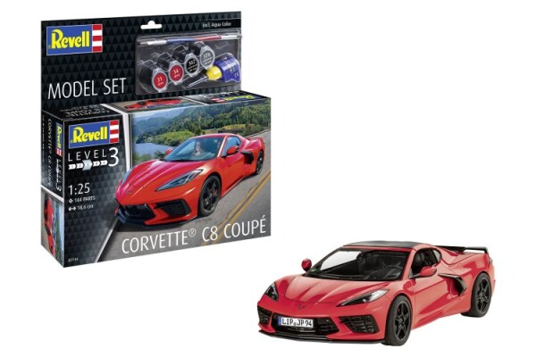 Стартовий набір 1/24 Автомобіль Corvette C8 Coupe Revell 67714 детальное изображение Автомобили 1/24 Автомобили