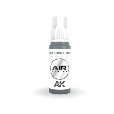Акриловая краска A-14 Interior Steel Grey / Стальной серый AIR АК-интерактив AK11911 детальное изображение AIR Series AK 3rd Generation