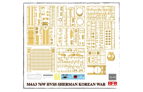 Збірна модель 1/35 Танк M4A3 76W HVSS Sherman (Корейська війна) Rye Field Model RM-5049 детальное изображение Бронетехника 1/35 Бронетехника