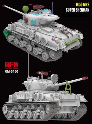 Збірна модель 1/35 Танк M50 Mk.2 Super Шерман (M4A4) Стандартна версія РФМ RM-5150 детальное изображение Бронетехника 1/35 Бронетехника