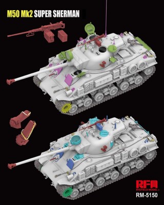 Збірна модель 1/35 Танк M50 Mk.2 Super Шерман (M4A4) Стандартна версія РФМ RM-5150 детальное изображение Бронетехника 1/35 Бронетехника