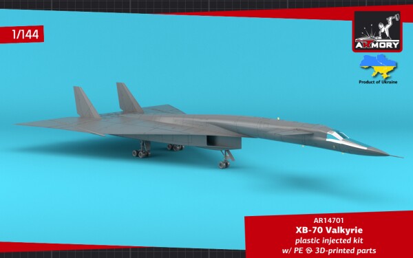 Сборная модель 1/144 Американский сверхзвуковой стратегический бомбардировщик XB-70 Валькирия детальное изображение Самолеты 1/144 Самолеты