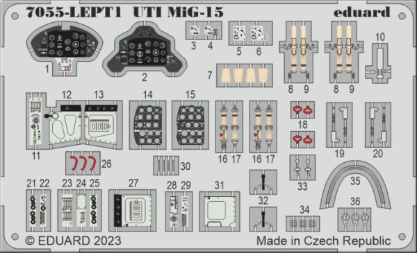 Сборная модель 1/72 Самолет МиГ-15УТИ Profipack Edition Эдуард 7055 детальное изображение Самолеты 1/72 Самолеты