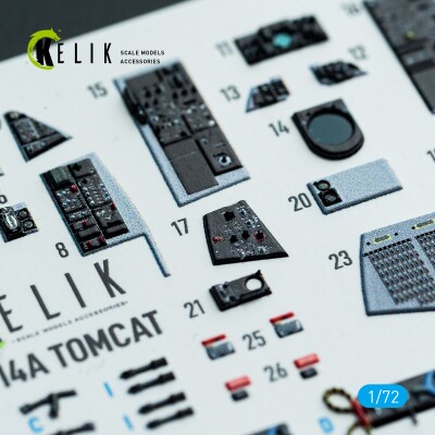 Grumman F-14 A Tomcat 3D декаль інтер'єр для комплекту HobbyBoss 1/72 KELIK K72217 детальное изображение 3D Декали Афтермаркет