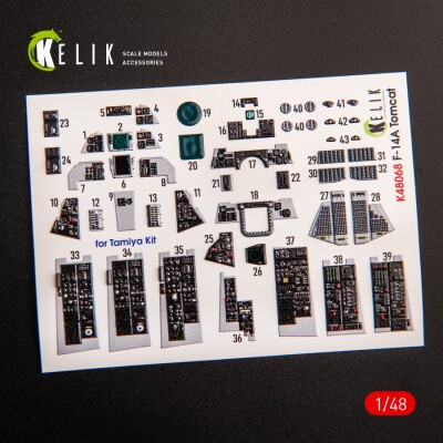 F-14A Tomcat late 3D interior decal for Tamiya kit 1/48 KELIK K48068 детальное изображение 3D Декали Афтермаркет