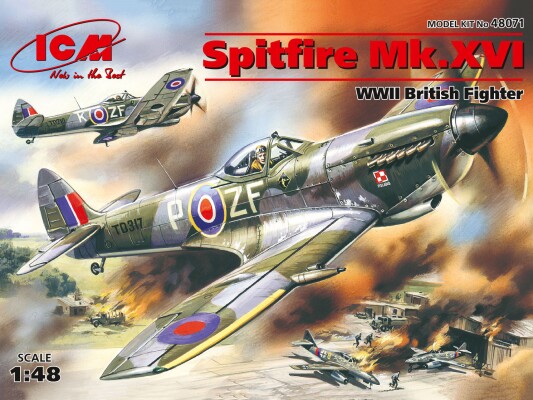 Сборная модель 1/48 Самолет Спитфайр Mk.XVI ICM 48071 детальное изображение Самолеты 1/48 Самолеты
