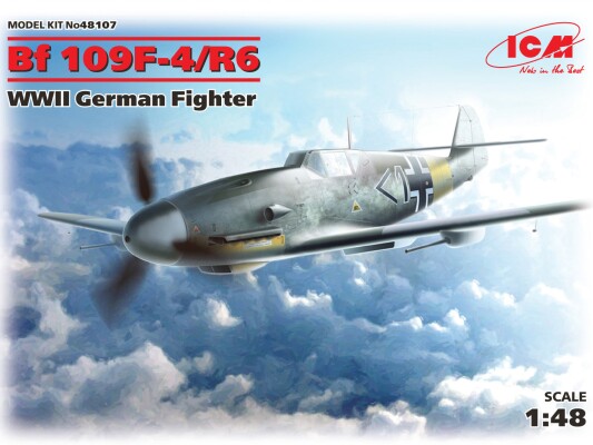 Сборная модель 1/48 немецкий истребитель Мессершмитт Bf 109F-4/R6 ICM 48107 детальное изображение Самолеты 1/48 Самолеты