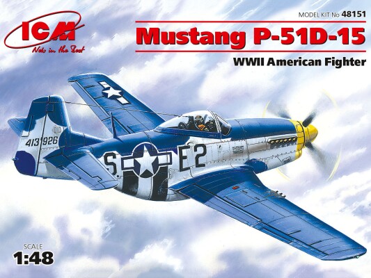 Збірна модель 1/48 американський винищувач Mustang Р-51D-15 ICM 48151 детальное изображение Самолеты 1/48 Самолеты