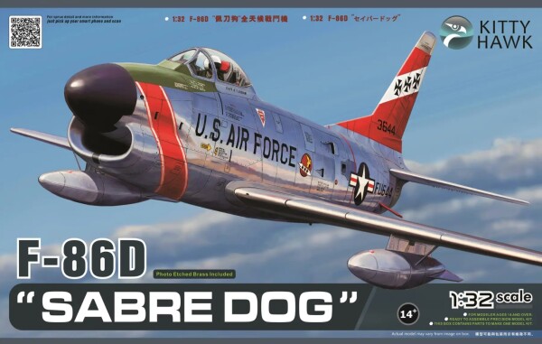 Збірна модель 1/32 Літак F-86D Sabre Dog Zimi 32007 детальное изображение Самолеты 1/32 Самолеты