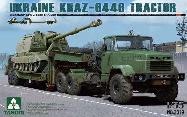 Збірна модель 1/35 Український тягач КрАЗ-6446 із причепом ЧМЗАП-5247Г Takom 2019 детальное изображение Автомобили 1/35 Автомобили