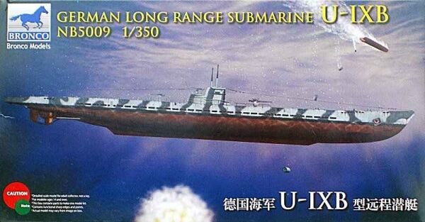 Сборная модель немецкой подводной лодки дальнего действия типа U-IXB детальное изображение Подводный флот Флот