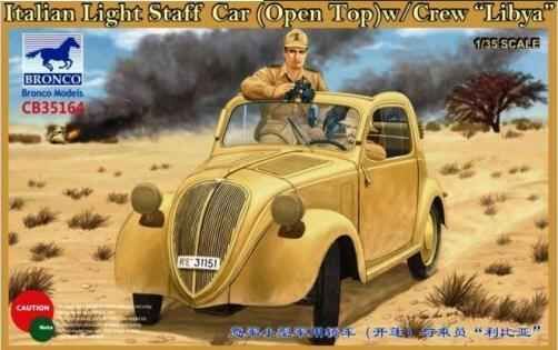 Scale model 1/35 Italian light staff car Fiat 500 Topolino (open top) with crew Bronco 35164 детальное изображение Автомобили 1/35 Автомобили